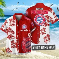 Bayern München Rot Weiß Kratzen Hawaiihemd