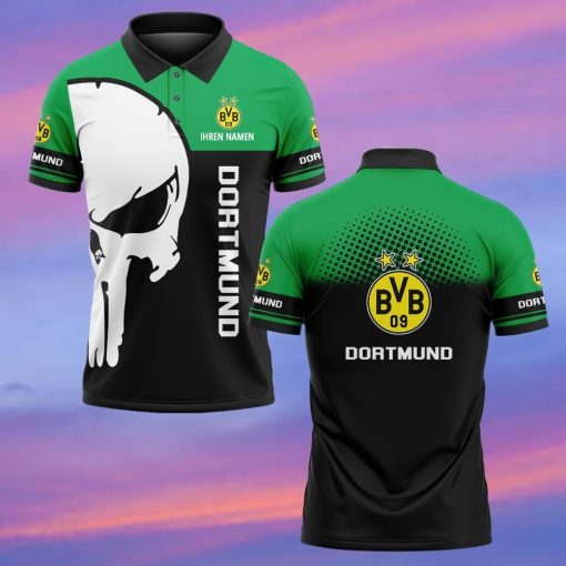 Borussia Dortmund Individueller Name Premium Ausgabe Totenkopf Polo Hemd