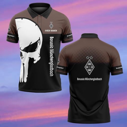 Borussia Mönchengladbach Individueller Name Premium Ausgabe Totenkopf Polo Hemd Borussia Mönchengladbach Individueller Name Premium Ausgabe Totenkopf Polo Hemd