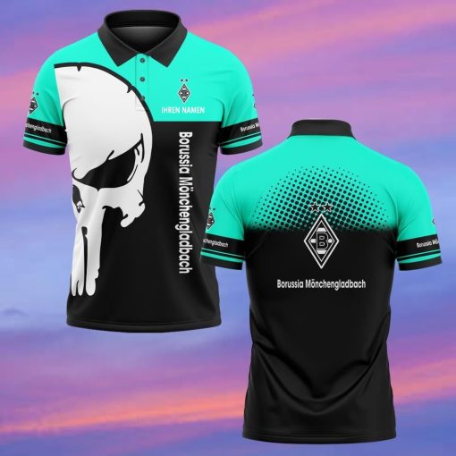 Borussia Mönchengladbach Individueller Name Premium Ausgabe Totenkopf Polo Hemd Borussia Mönchengladbach Individueller Name Premium Ausgabe Totenkopf Polo Hemd