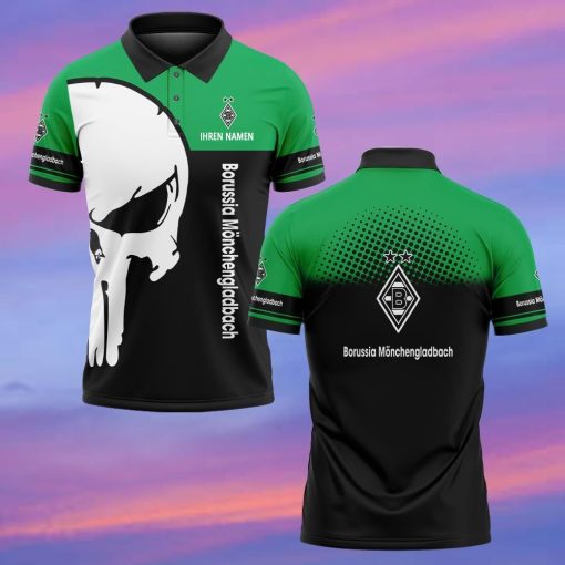 Borussia Mönchengladbach Individueller Name Premium Ausgabe Totenkopf Polo Hemd Borussia Mönchengladbach Individueller Name Premium Ausgabe Totenkopf Polo Hemd