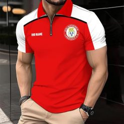 EV Landshut Individueller Name Modernes Sport – Reißverschluss Poloshirt