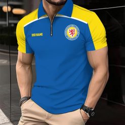 Eintracht Braunschweig Individueller Name Modernes Sport – Reißverschluss Poloshirt