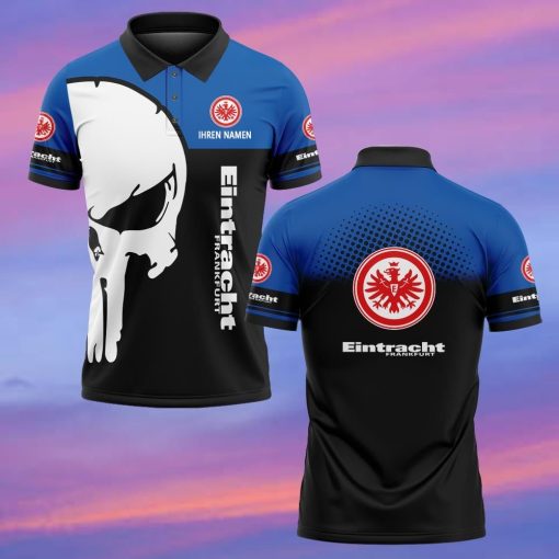 Eintracht Frankfurt Individueller Name Premium Ausgabe Totenkopf Polo Hemd Eintracht Frankfurt Individueller Name Premium Ausgabe Totenkopf Polo Hemd