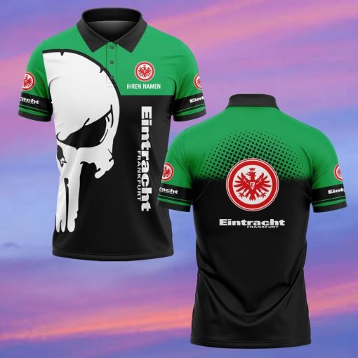 Eintracht Frankfurt Individueller Name Premium Ausgabe Totenkopf Polo Hemd Eintracht Frankfurt Individueller Name Premium Ausgabe Totenkopf Polo Hemd