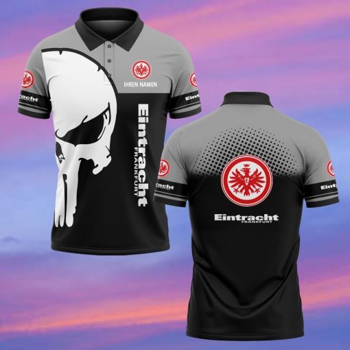 Eintracht Frankfurt Individueller Name Premium Ausgabe Totenkopf Polo Hemd Eintracht Frankfurt Individueller Name Premium Ausgabe Totenkopf Polo Hemd