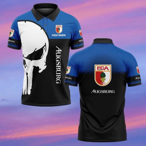 FC Augsburg Individueller Name Premium Ausgabe Totenkopf Polo Hemd FC Augsburg Individueller Name Premium Ausgabe Totenkopf Polo Hemd