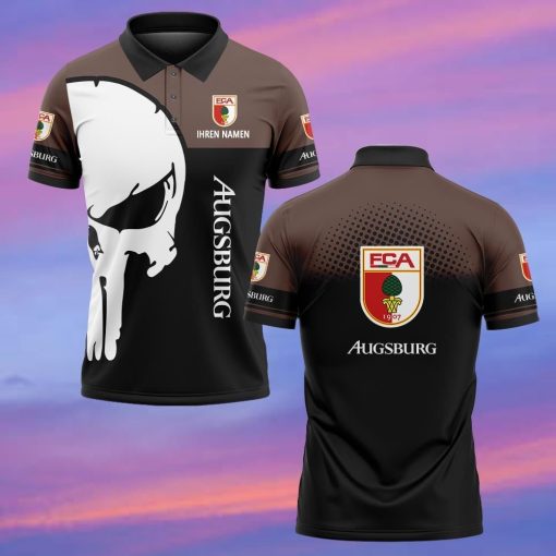 FC Augsburg Individueller Name Premium Ausgabe Totenkopf Polo Hemd FC Augsburg Individueller Name Premium Ausgabe Totenkopf Polo Hemd