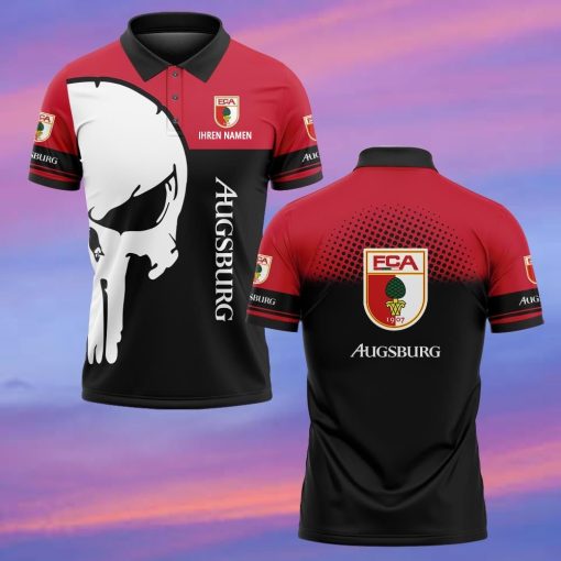 FC Augsburg Individueller Name Premium Ausgabe Totenkopf Polo Hemd FC Augsburg Individueller Name Premium Ausgabe Totenkopf Polo Hemd