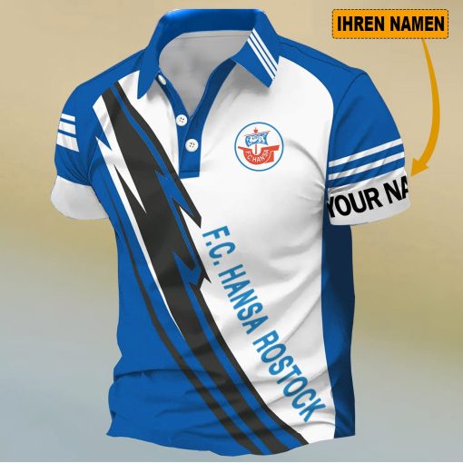 FC Hansa Rostock Individueller Name Neues Design Polo Hemd