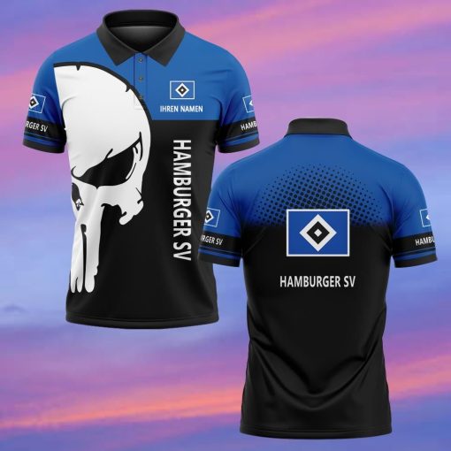 Hamburger SV Individueller Name Premium Ausgabe Totenkopf Polo Hemd