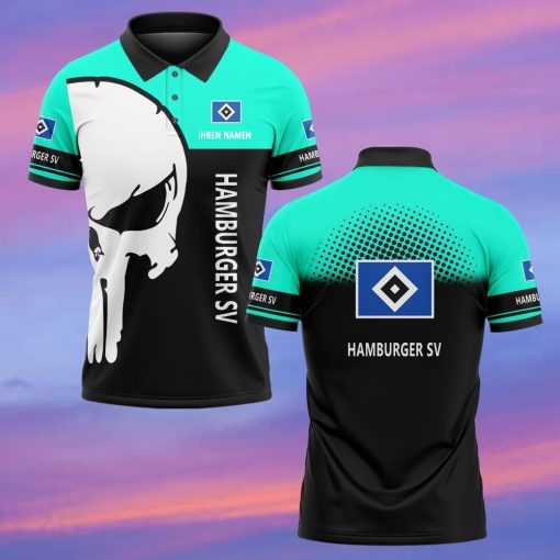 Hamburger SV Individueller Name Premium Ausgabe Totenkopf Polo Hemd Hamburger SV Individueller Name Premium Ausgabe Totenkopf Polo Hemd
