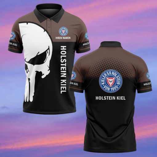 Holstein Kiel Individueller Name Premium Ausgabe Totenkopf Polo Hemd