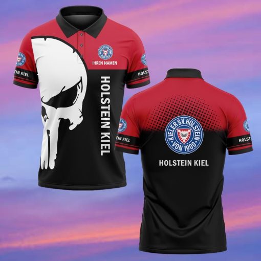 Holstein Kiel Individueller Name Premium Ausgabe Totenkopf Polo Hemd