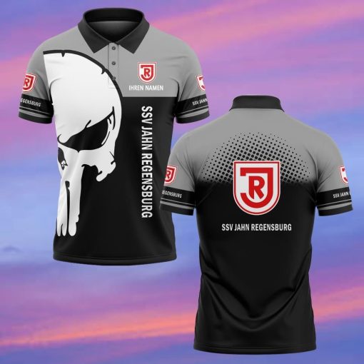 Jahn Regensburg Individueller Name Premium Ausgabe Totenkopf Polo Hemd Jahn Regensburg Individueller Name Premium Ausgabe Totenkopf Polo Hemd