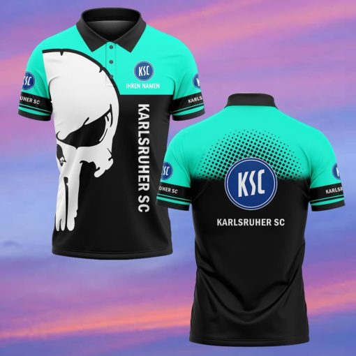 Karlsruher SC Individueller Name Premium Ausgabe Totenkopf Polo Hemd