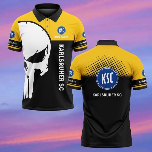 Karlsruher SC Individueller Name Premium Ausgabe Totenkopf Polo Hemd