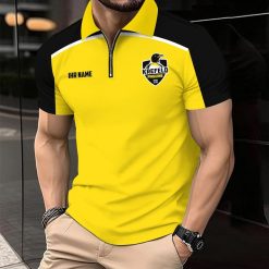 Krefeld Pinguine Individueller Name Modernes Sport – Reißverschluss Poloshirt