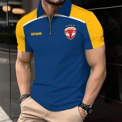 Lausitzer Füchse Individueller Name Modernes Sport – Reißverschluss Poloshirt