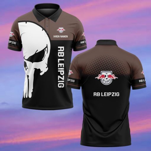 RB Leipzig Individueller Name Premium Ausgabe Totenkopf Polo Hemd