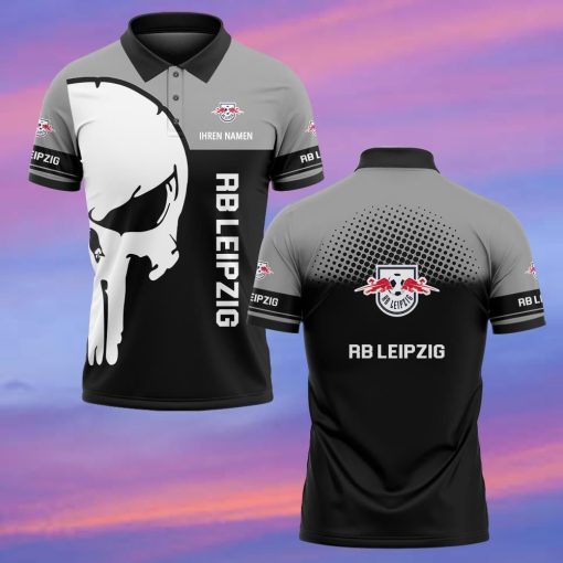 RB Leipzig Individueller Name Premium Ausgabe Totenkopf Polo Hemd