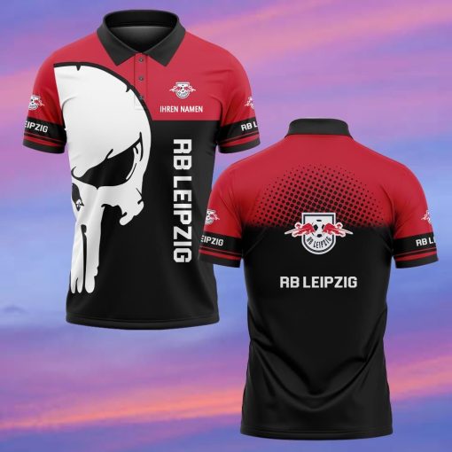 RB Leipzig Individueller Name Premium Ausgabe Totenkopf Polo Hemd