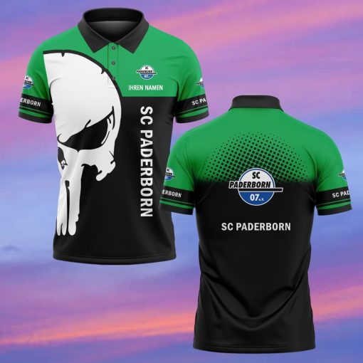 SC Paderborn 07 Individueller Name Premium Ausgabe Totenkopf Polo Hemd