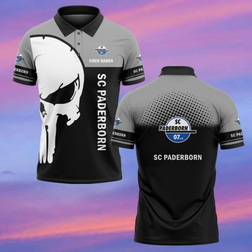 SC Paderborn 07 Individueller Name Premium Ausgabe Totenkopf Polo Hemd