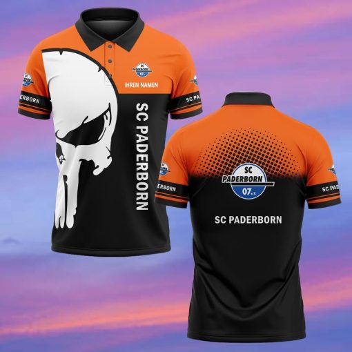 SC Paderborn 07 Individueller Name Premium Ausgabe Totenkopf Polo Hemd