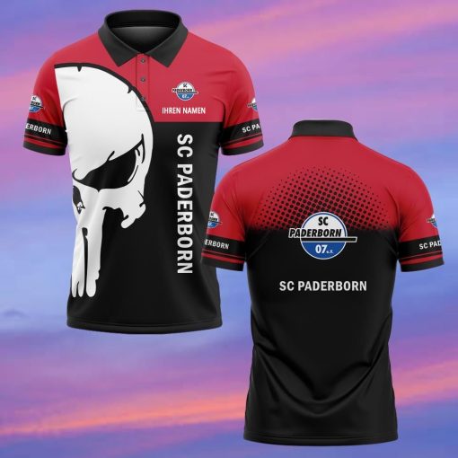 SC Paderborn 07 Individueller Name Premium Ausgabe Totenkopf Polo Hemd