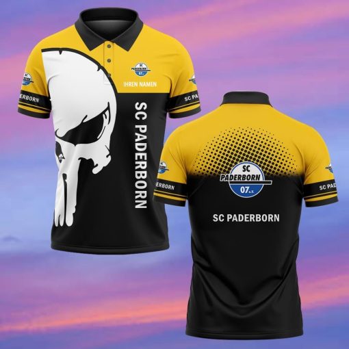 SC Paderborn 07 Individueller Name Premium Ausgabe Totenkopf Polo Hemd