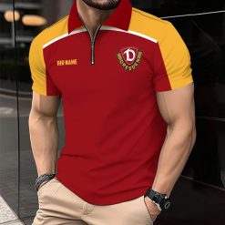 SG Dynamo Dresden Individueller Name Modernes Sport – Reißverschluss Poloshirt