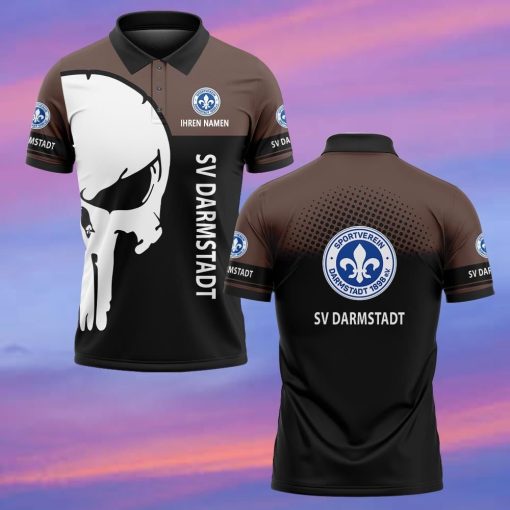 SV Darmstadt 98 Individueller Name Premium Ausgabe Totenkopf Polo Hemd