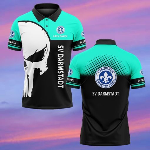 SV Darmstadt 98 Individueller Name Premium Ausgabe Totenkopf Polo Hemd