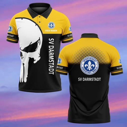 SV Darmstadt 98 Individueller Name Premium Ausgabe Totenkopf Polo Hemd