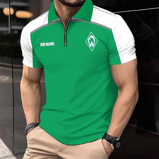 SV Werder Bremen Individueller Name Modernes Sport – Reißverschluss Poloshirt
