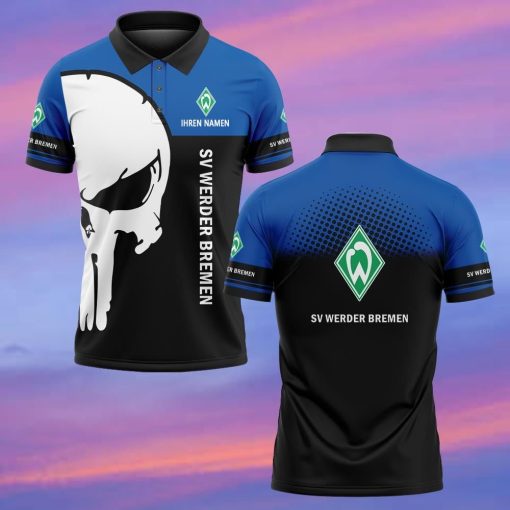 SV Werder Bremen Individueller Name Premium Ausgabe Totenkopf Polo Hemd