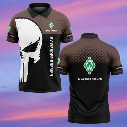 SV Werder Bremen Individueller Name Premium Ausgabe Totenkopf Polo Hemd