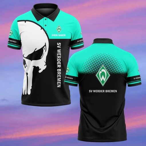SV Werder Bremen Individueller Name Premium Ausgabe Totenkopf Polo Hemd