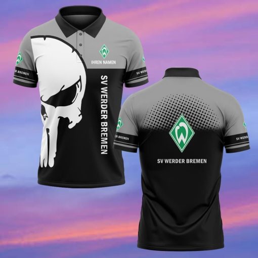 SV Werder Bremen Individueller Name Premium Ausgabe Totenkopf Polo Hemd