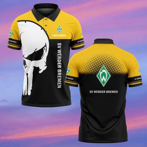 SV Werder Bremen Individueller Name Premium Ausgabe Totenkopf Polo Hemd