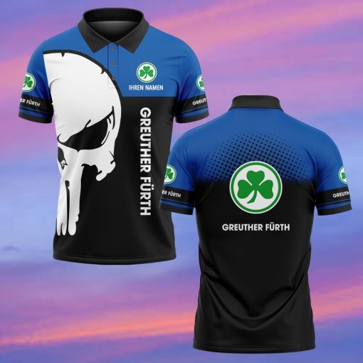 SpVgg Greuther Fürth Individueller Name Premium Ausgabe Totenkopf Polo Hemd SpVgg Greuther Fürth Individueller Name Premium Ausgabe Totenkopf Polo Hemd