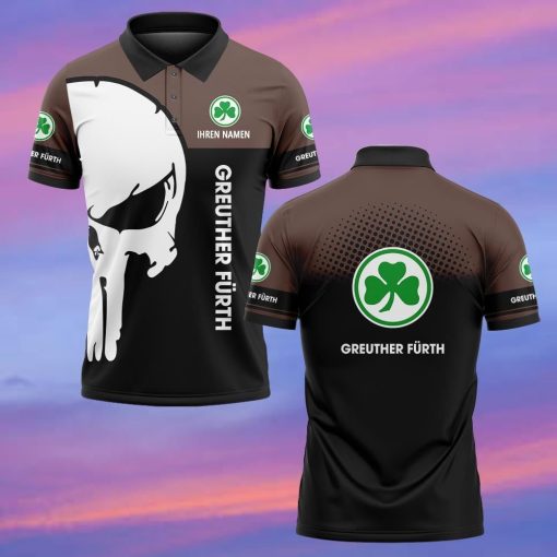SpVgg Greuther Fürth Individueller Name Premium Ausgabe Totenkopf Polo Hemd SpVgg Greuther Fürth Individueller Name Premium Ausgabe Totenkopf Polo Hemd