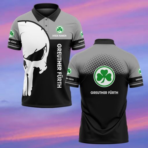 SpVgg Greuther Fürth Individueller Name Premium Ausgabe Totenkopf Polo Hemd SpVgg Greuther Fürth Individueller Name Premium Ausgabe Totenkopf Polo Hemd