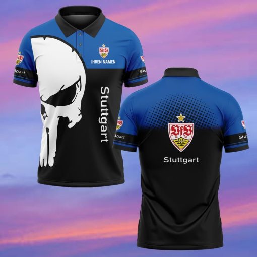 VfB Stuttgart Individueller Name Premium Ausgabe Totenkopf Polo Hemd VfB Stuttgart Individueller Name Premium Ausgabe Totenkopf Polo Hemd