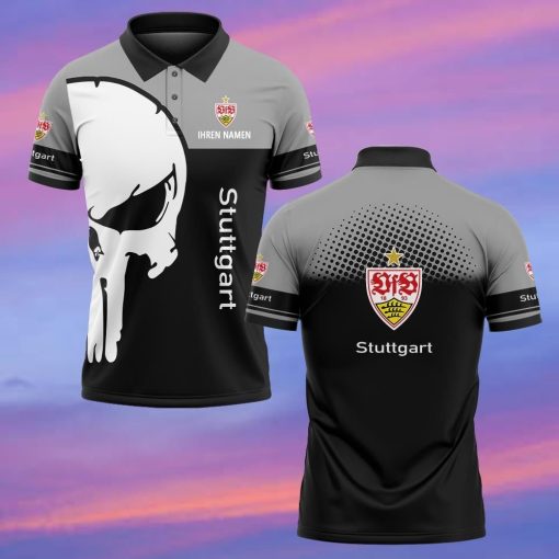 VfB Stuttgart Individueller Name Premium Ausgabe Totenkopf Polo Hemd VfB Stuttgart Individueller Name Premium Ausgabe Totenkopf Polo Hemd