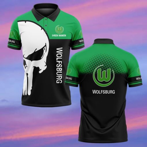 VfL Wolfsburg Individueller Name Premium Ausgabe Totenkopf Polo Hemd