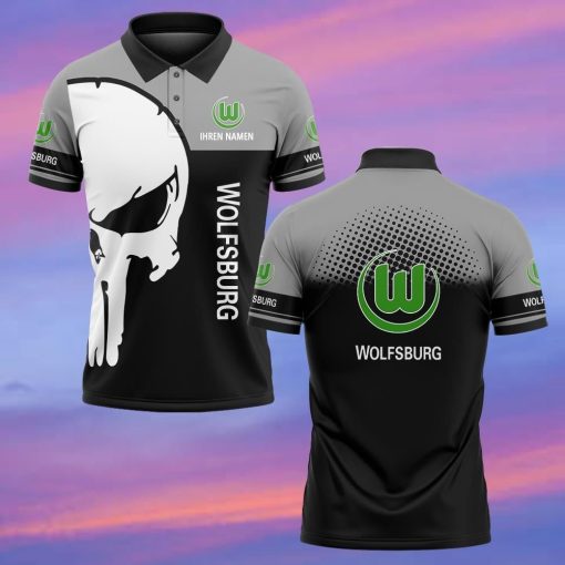 VfL Wolfsburg Individueller Name Premium Ausgabe Totenkopf Polo Hemd