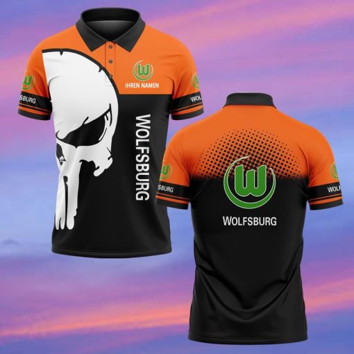 VfL Wolfsburg Individueller Name Premium Ausgabe Totenkopf Polo Hemd