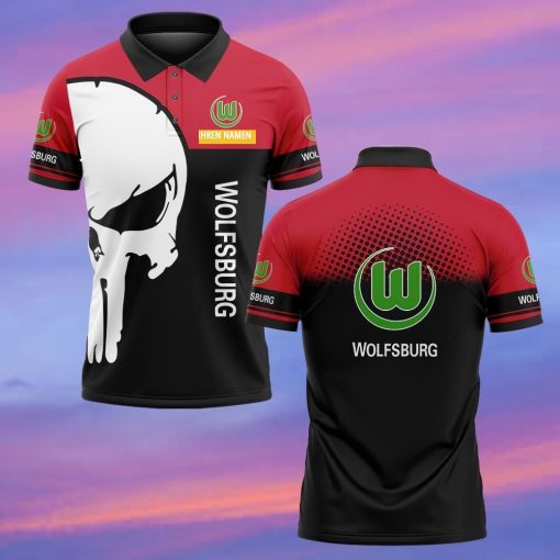 VfL Wolfsburg Individueller Name Premium Ausgabe Totenkopf Polo Hemd